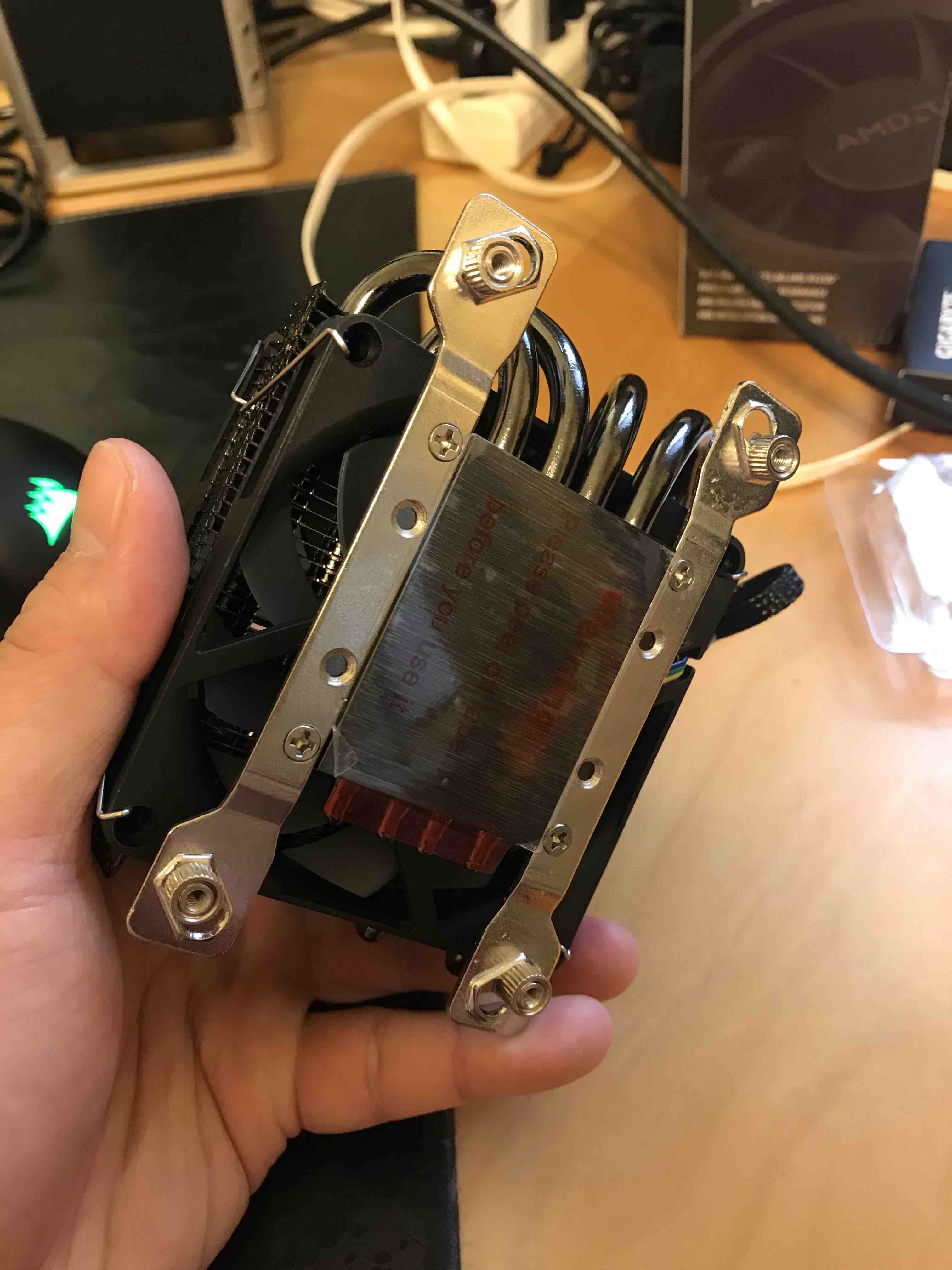 Back of CPU fan with bracket